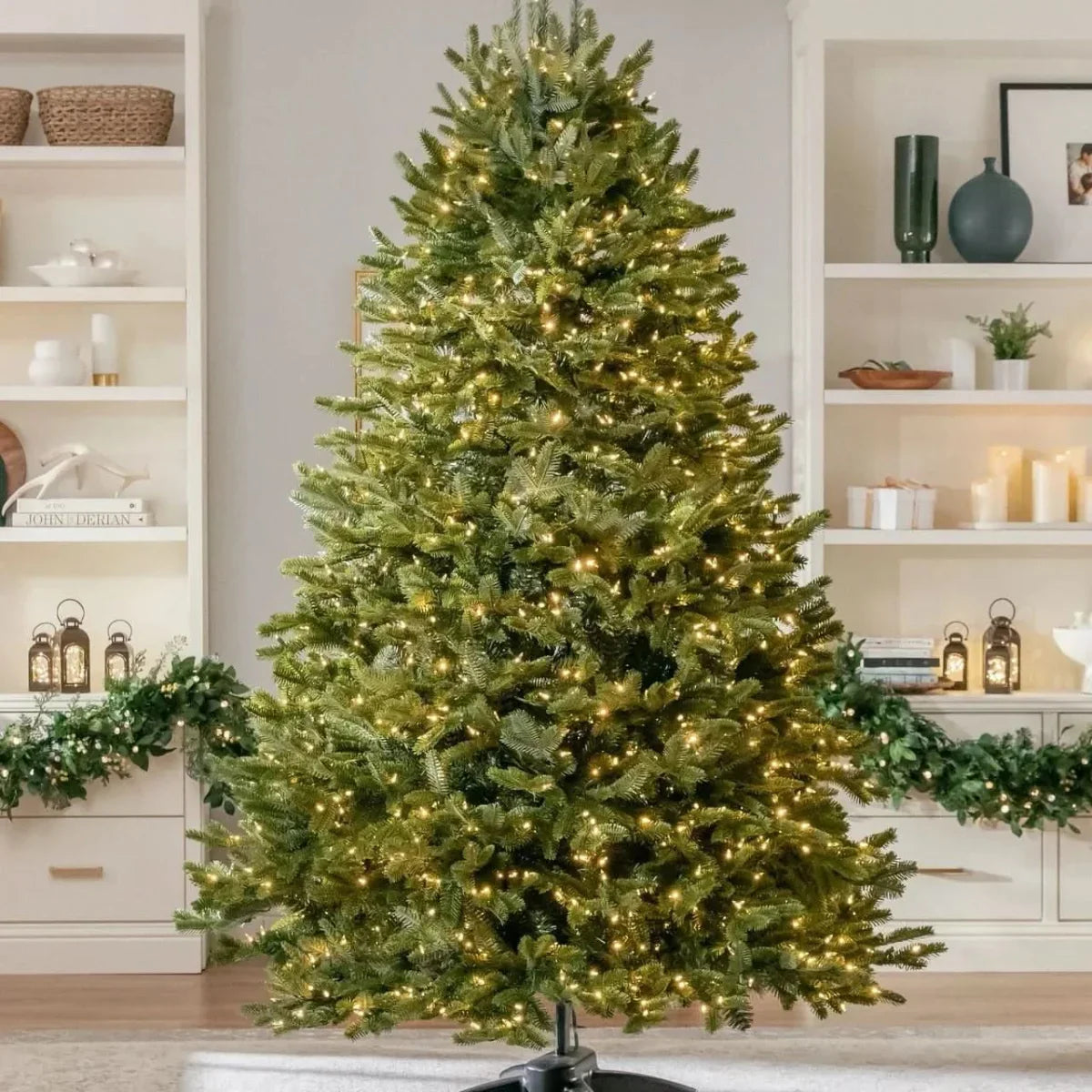 NatalGlow™ - Árvore de Natal Americana com LEDs Embutidos
